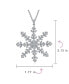 ფოტო #4 პროდუქტის Cubic Zirconia CZ Holiday Party Winter Christmas Large Snowflake Pendant Necklace For Women .925 Sterling Silver