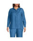 ფოტო #1 პროდუქტის Plus Size Twill TENCEL Fiber Popover Shirt