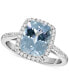 Фото #1 товара Aquamarine (2-1/2 ct. t.w.) & Diamond (1/5 ct. t.w.) Halo Ring in 14k White Gold