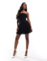 Abercrombie & Fitch strapless dropped waist mini dress in black Черный, S - EU 38 - фото #1