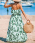 Фото #2 товара Women's Palm Leaf Tie Waist Maxi Tube Beach Dress