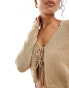 Фото #3 товара Mango tie front cardigan in beige