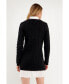 Фото #3 товара Women's Mixed Media Cable Knit Sweater Dress