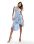 Фото #4 товара Lavish Alice ruffle satin midi dress in light blue