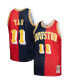 Фото #5 товара Men's Yao Ming Navy, Red Houston Rockets Hardwood Classics 2004-05 Split Swingman Jersey