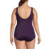 Фото #15 товара Plus Size Scoop Neck Soft Cup Tugless Sporty One Piece Swimsuit