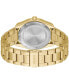 ფოტო #3 პროდუქტის Men's Bright Quartz Ionic Plated Thin Gold-Tone Steel Watch 42mm