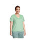 ფოტო #3 პროდუქტის Women's Plus Size Relaxed Supima Cotton Short Sleeve V-Neck T-Shirt