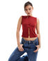 Фото #1 товара ASOS DESIGN textured button through tank top in red