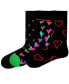 Women's Boca Gift Box of Cotton Seamless Toe Premium Hearts Patterned Crew Socks, Pack of 3