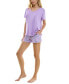 ფოტო #4 პროდუქტის Women's Short-Sleeve Boxy Pajama Top