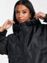 ASOS DESIGN Petite cropped rain jacket with hood in black