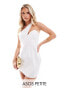 Фото #1 товара ASOS DESIGN Petite bodycon one shoulder mini dress in ivory