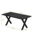 70.87" Modern Square Dining Table With Printed Marble Tabletop+ X-Shaped Table Leg