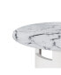 42.12" Modern Round Dining Table With Printed Marble Tabletop For Dining Room, Kitchen, Living Room