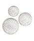 Фото #1 товара Medallion Trio Distressed White Floral 3-Piece Carved Wood Wall Decor Set