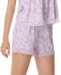 Фото #3 товара Women's Printed Lace Babydoll Tank with the Shorts 2 Pc. Pajama Set