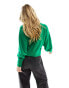 & Other Stories mock neck jumper in green