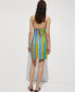 Women's Striped Print Halter Dress