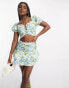 The Frolic tiered mini skirt co-ord in vintage bloom floral Vintage-Blüten, 36 - фото #1