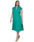 Фото #3 товара Plus Size V-Neck Short-Sleeve A-Line Dress