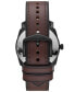 Фото #3 товара Часы Fossil Men's Machine Brown Leather Watch 42mm