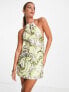 ASOS DESIGN halter embellished mini dress with swirl design