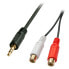 Фото #1 товара Lindy Audio/Video Adapter Cable - 2 x RCA - Male - 3.5mm - Female - 0.25 m - Black - Red - White
