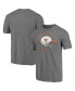 Фото #2 товара Men's Heathered Gray Texas Longhorns Throwback Helmet Tri-Blend T-shirt