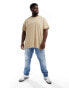 Polo Ralph Lauren Big & Tall central logo t-shirt classic oversized fit in camel