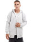 Brave Soul zip hoodie with rope drawcord in grey