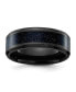 ფოტო #1 პროდუქტის Stainless Steel Black IP-plated Star Sandstone Inlay Band Ring