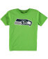 Preschool Girls and Boys Neon Green Seattle Seahawks Team Logo Short Sleeve T-shirt