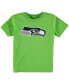 ფოტო #1 პროდუქტის Preschool Girls and Boys Neon Green Seattle Seahawks Team Logo Short Sleeve T-shirt