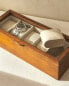 Wooden and linen watch box