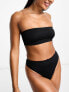 ASOS DESIGN mix and match sleek bandeau bikini top in black