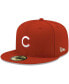 Фото #2 товара Men's Red Chicago Cubs Logo White 59FIFTY Fitted Hat