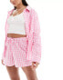 Luna oversized pyjama shorts co-ord in pink gingham