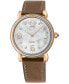 ფოტო #1 პროდუქტის Women's Ravenna Swiss Quartz Brown Leather Watch 37mm