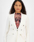 Фото #3 товара Women's Textured Crepe One-Button Blazer, Created for Macy's