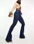 Фото #2 товара ASOS DESIGN Hourglass sculpting super stretch flare jeans in dark blue