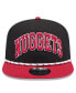 Фото #2 товара Men's Black/Crimson Denver Nuggets Throwback Team Arch Golfer Snapback Hat