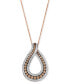 Chocolatier® Chocolate Diamond & Vanilla Diamond Open Teardrop Adjustable 20" Pendant Necklace (1-1/6 ct. t.w.) in 14k Rose Gold