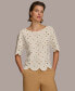 Donna Karan Women's Crochet Cotton Sweater