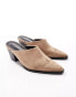 Glamorous western mules in taupe