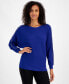 Women's Ribbed Embellished Dolman-Sleeve Sweater