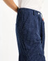 Object Tall textured denim cargo trouser in dark blue wash