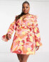 Фото #8 товара ASOS LUXE Curve smock dress in bright floral print