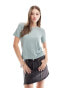 Vero Moda Aware supersoft ribbed t-shirt in sage green