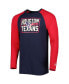 Фото #2 товара Men's Navy Houston Texans Current Raglan Long Sleeve T-shirt